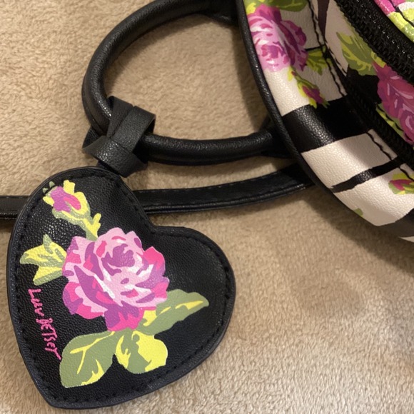 Luv Betsey by Betsey Johnson Roses and Stripes Floral Mini Backpack - Picture 3 of 13